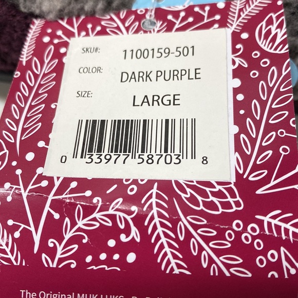 Muk Luks Womens slippers with indoor outdoor sole dark purple size large 9-10 - Picture 5 of 5